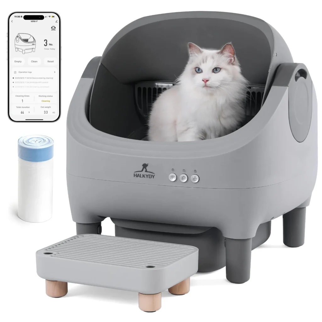 Smart cat litter box with app